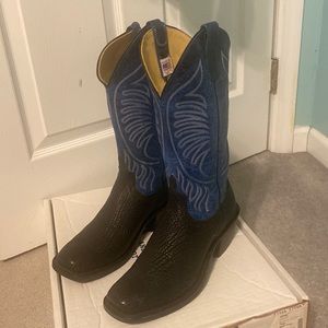 Black and blue Andersen Bean Cowboy boots size 9.5